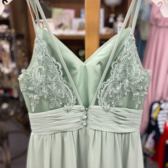 Azazie Ladies A2 Mint Green Formal Gown - Picture 5 of 9